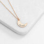 Personalised Rose Gold Plated Crescent Moon Necklace, thumbnail 4 of 9