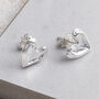 Sterling Silver Molten Heart Studs, thumbnail 1 of 4
