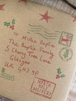 North Pole Special Delivery Name And Address Personalised Fibre Wrapping Paper, 5 of 5