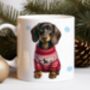 Personalised Dachshund In Christmas Jumper Mug, thumbnail 1 of 2