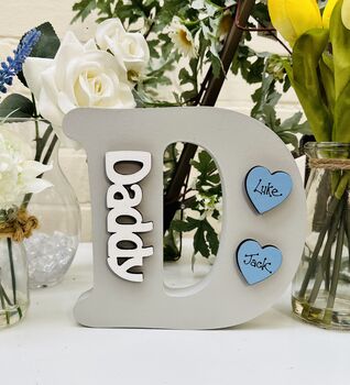 Personalised Daddy's Father's Day D Letter Grey Gift, 7 of 9