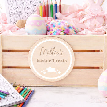 Personalised Easter Bunny Crate Treat Activity Box Easter Gift Idea, 6 of 8