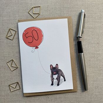 Personalised French Bulldog Birthday Card, 2 of 5
