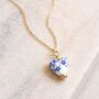 Delft Blue Floral Ceramic Heart Pendant Necklace, thumbnail 1 of 2