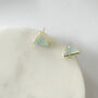 Aqua Chalcedony Triangle Stud, thumbnail 2 of 5