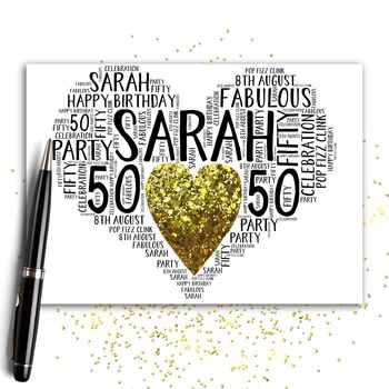 Personalised 40th Birthday Sparkle Card, 8 of 10