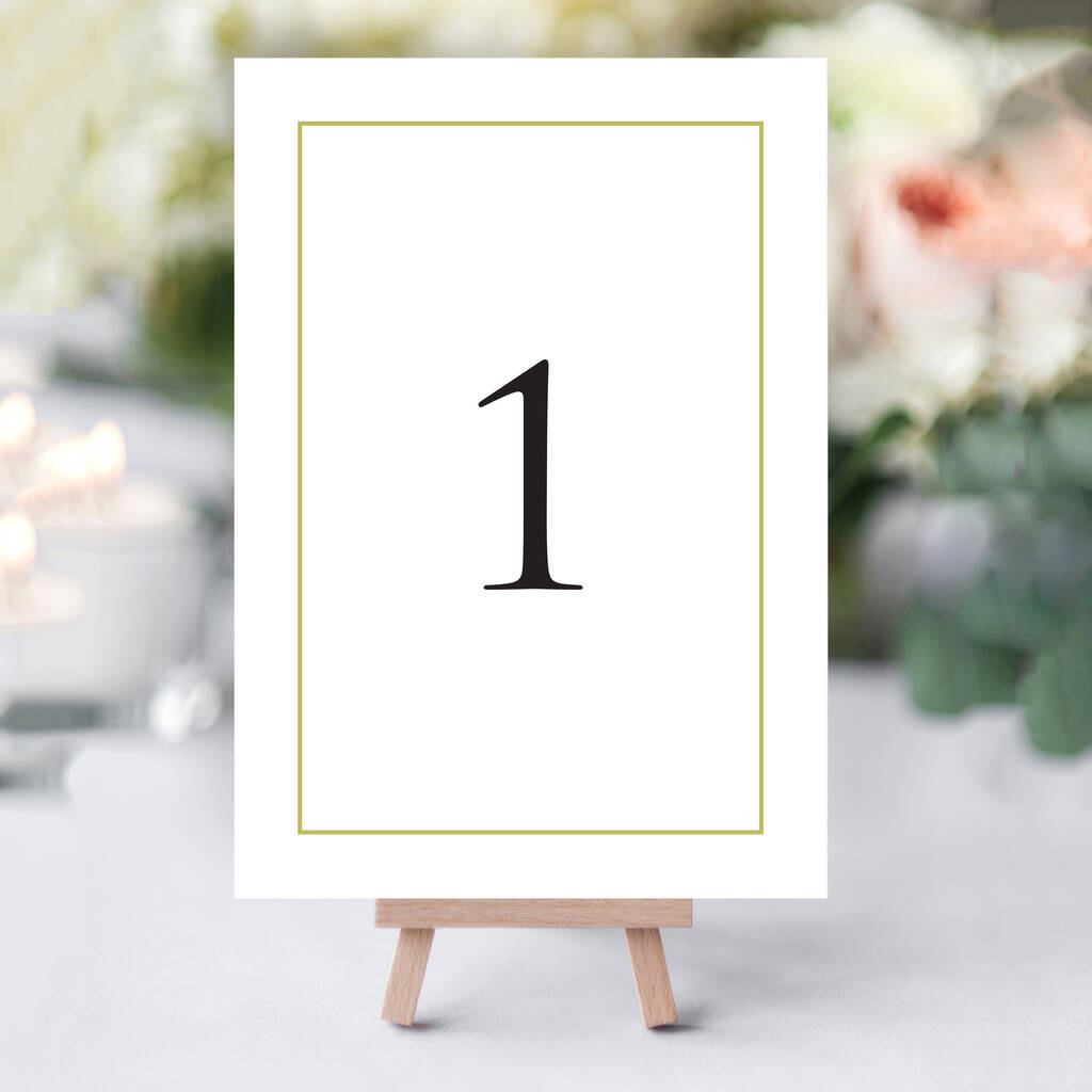 Modern Gold Table Numbers, 1 of 6