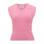 Cable Knit Slipover In Pink Lemonade 1940s Style, thumbnail 1 of 2