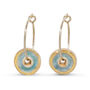 Turquoise Pool Gold Fill Small Hoops, thumbnail 1 of 3