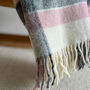 Pure Wool Blanket – Pink/ Grey, thumbnail 4 of 4