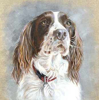 Custom Pet Portrait Painting On Linen Canvas Board, 7 of 12