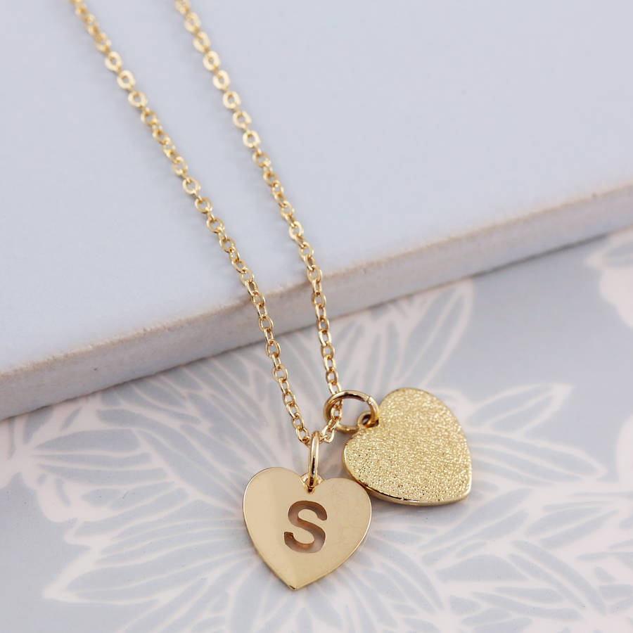 Double Heart Necklace By J&S Jewellery
