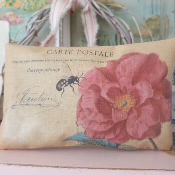 French Postcard Rose Design Gift Pillows, 4 of 8