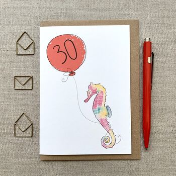 Personalised Seahorse Birthday Card, 2 of 4