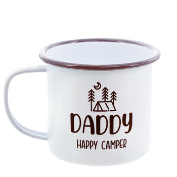 Personalised Happy Camper Enamel Camping Mug, 8 of 9
