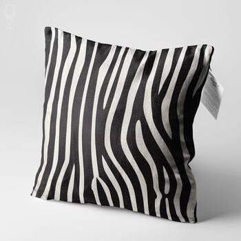 Zebra Pattern Black And White Cushion Cover, 3 of 7