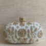 Off White Raw Silk Oval Clutch Bag, thumbnail 4 of 10