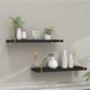 Set Of Two Black Wall Mounted Shelves With Brackets, thumbnail 4 of 8