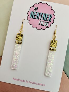 Cigarette Glitter Resin Earrings / Edgy Grunge Jewellery Alt Fashion Statement / Kitsch Jewellery / Bold Gift Fashion Forward Accessory, 3 of 5