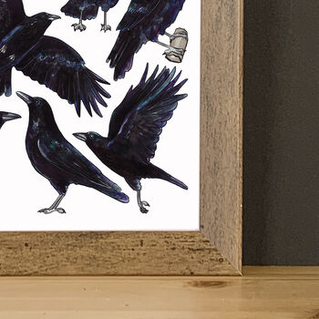 Crows Watercolour Art Print, 4 of 8