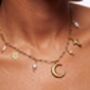 Sun Moon And Stars Crystal Tarnish Free Necklace, thumbnail 1 of 3