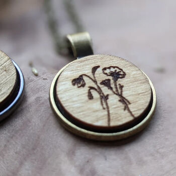Birth Flower Necklace With Initials – Personalised Gift, 3 of 3