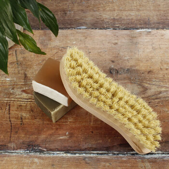 Sustainable Wood Scrubbing Brush With Plant Bristles, 3 of 7