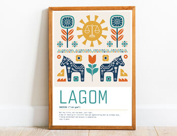 Lagom Definition Print, Lagom Print, Lagom Quote, Nordic Wall Art, 2 of 2