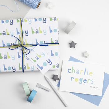 Baby Boy Wrapping Paper Set, 10 of 10