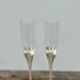 Set Of Two Silver Plated Heart Champagne Glasses, thumbnail 1 of 5