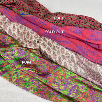 Fair Trade Recycled Sari Hair Neck Scarf Square 55cm, 12 of 12