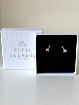 Sterling Silver Giraffe Stud Earrings, 2 of 7