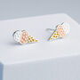 Sterling Silver Ice Cream Cone Stud Earrings, thumbnail 2 of 6