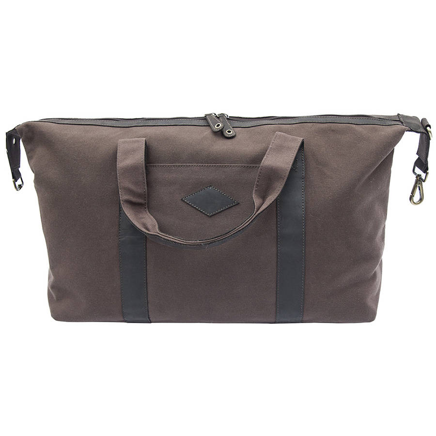 waxed canvas and leather duffle bag by wombat | nrd.kbic-nsn.gov