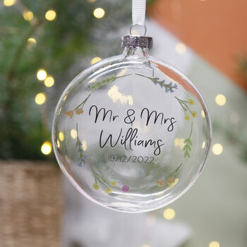 Wildflower Wedding Glass Bauble, 3 of 5