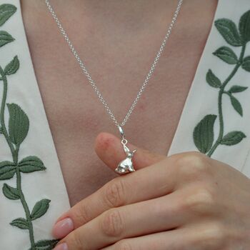 Bunny Charm Necklace, Sterling Silver Or Gold Plated, 2 of 10