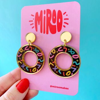 Patterned Acrylic Circle Earrings, 7 of 11