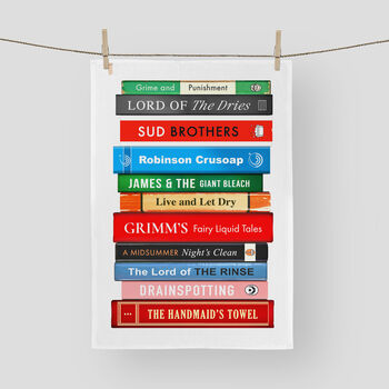 Funny Book Themed Tea Towel, 2 of 3