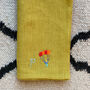 Personalised Hand Embroidered Initial Linen Napkin, thumbnail 1 of 10