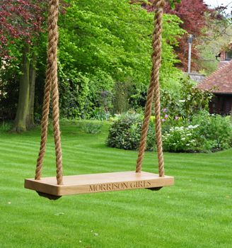 Personalised Large Oak And Rope Swing, 5 of 7