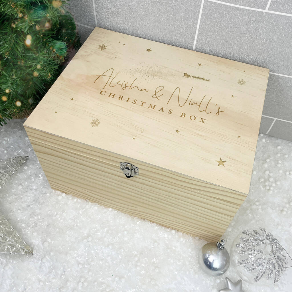 Personalised Couples Christmas Eve Box Five Sizes, 1 of 8