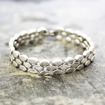 Oval Scales Chunky Sterling Silver Necklace, 3 of 4