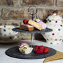 Xmas Mistletoe Two Tier Afternoon Tea Slate Cake Stand, thumbnail 2 of 2