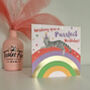 Over The Rainbow Purrfect Birthday Cat Card, thumbnail 2 of 2