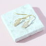 Gold Plated Leaf Filigree Earrings, thumbnail 7 of 9