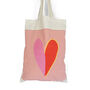 Breton Stripe Love Heart Cotton Tote Bag Reusable Eco Friendly, thumbnail 4 of 6