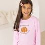 Child's Halloween 'Pumpkin Picking Outfit' Embroidered Personalised Sweatshirt Jumper, thumbnail 1 of 6