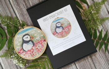 Puffin Luxury Hand Embroidery Kit For Beginners, 5 of 9