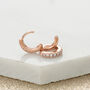 Sparkling Rose Gold Plated Single Cartilage Hoop Earring, 7mm, thumbnail 4 of 5