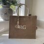 Personalised Esme Square Jute Tassel Shoulder Beach Shopper Tote Bag, thumbnail 1 of 3